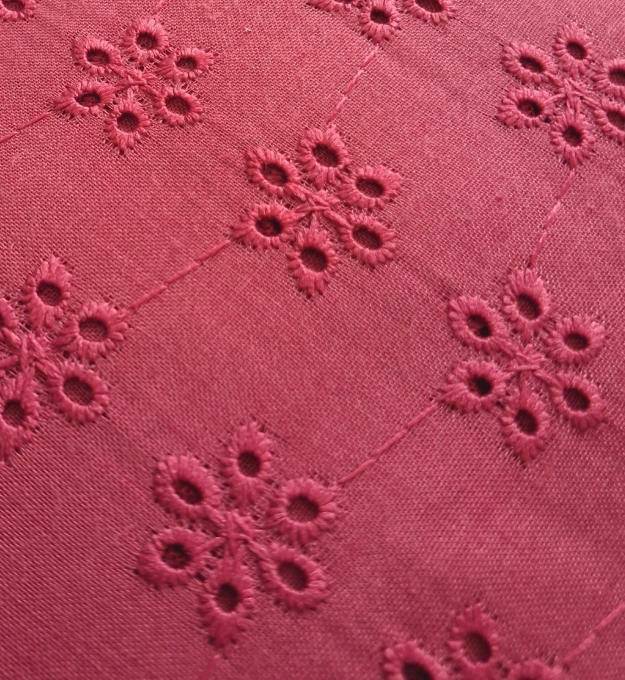 Blush Pink colour Shade Embroidered Cotton Heavy Hakoba Fabric