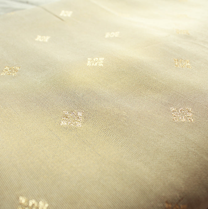 Cream-Gold Zari Floral Buti Dyeable Unstitched Fabric