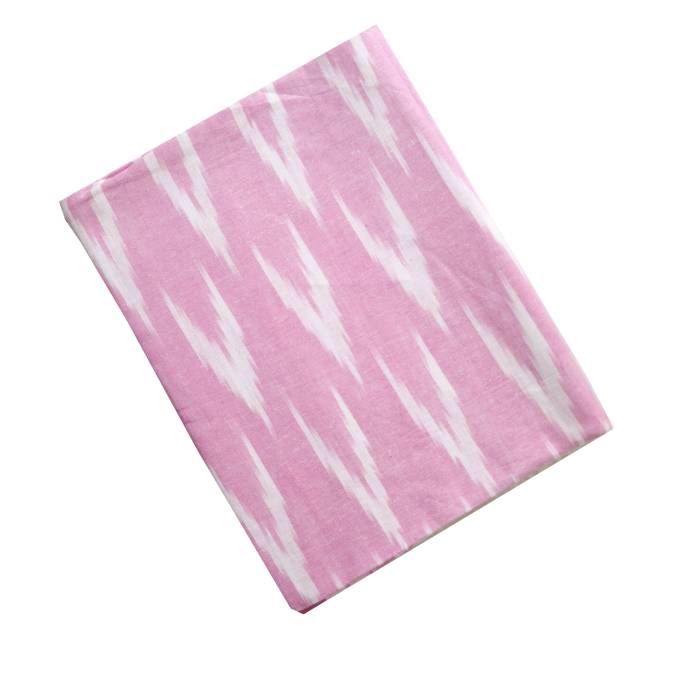 Brink Pink Shade Ikkat Striped Unstitched Fabric