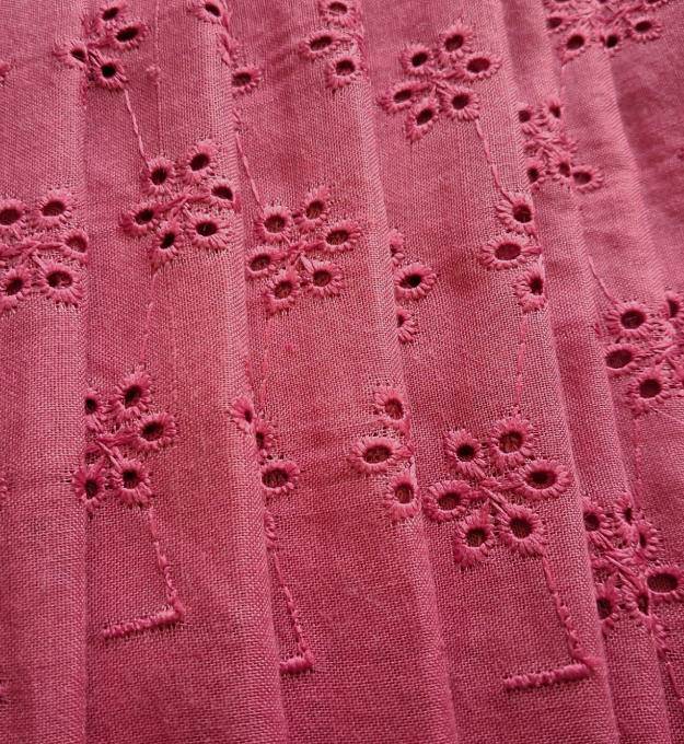 Blush Pink colour Shade Embroidered Cotton Heavy Hakoba Fabric