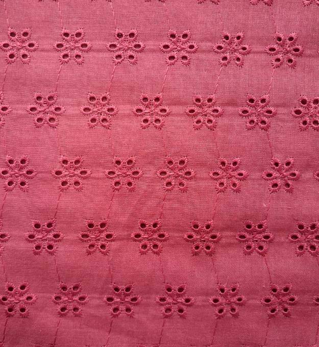Blush Pink colour Shade Embroidered Cotton Heavy Hakoba Fabric