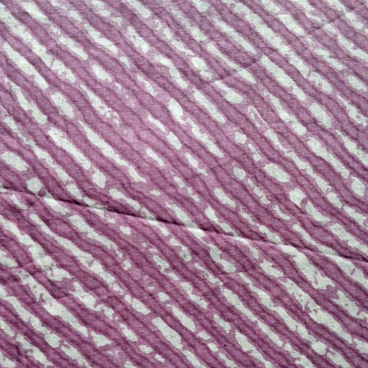 Purple with white Printed Cotton Fabric