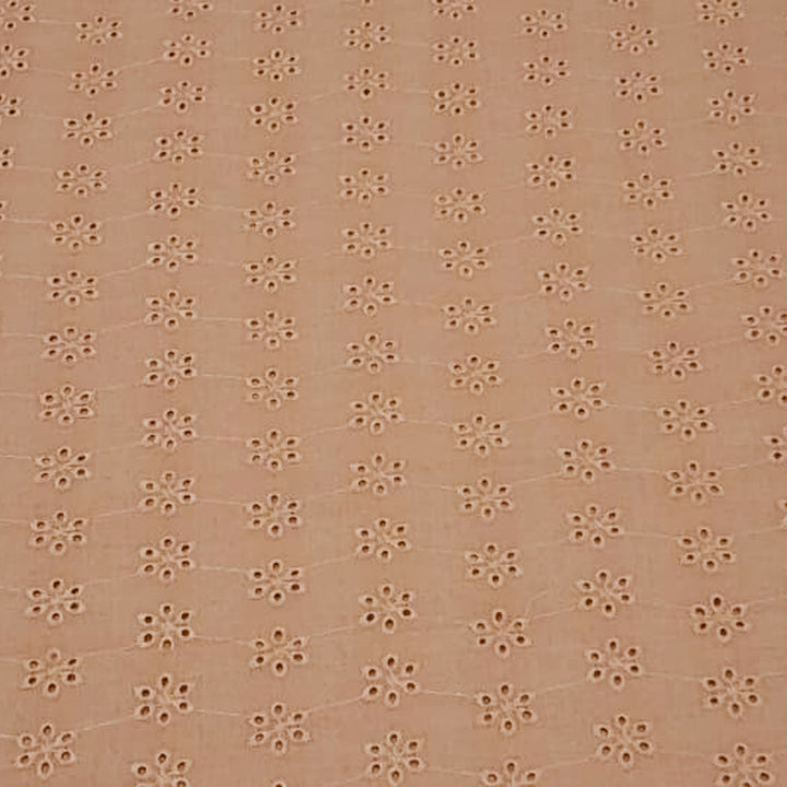 Bronze Shade Embroidered Cotton Heavy Hakoba Fabric