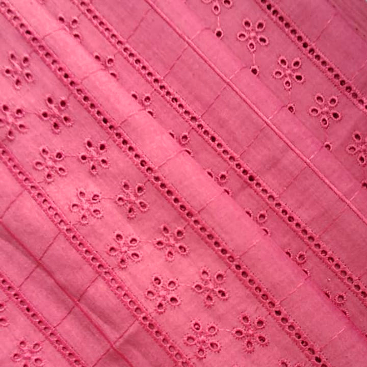 Brown Shade Embroidered Cotton Hakoba Fabric