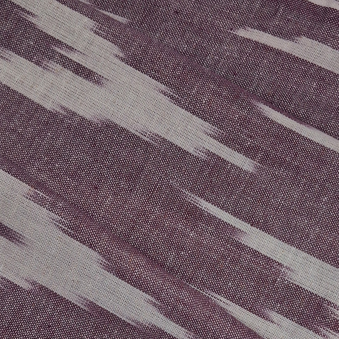 Dark Lavender Shade Striped Unstitched Ikkat Fabric