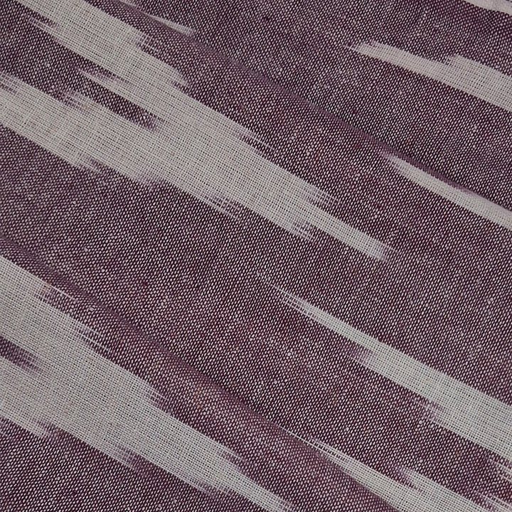 Dark Lavender Shade Striped Unstitched Ikkat Fabric