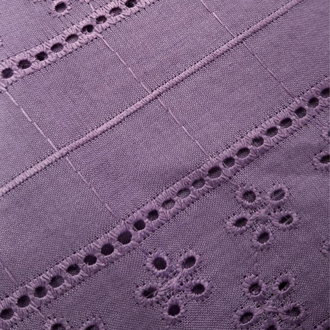 Dark Lavender Shade Embroidered Cotton Hakoba Fabric