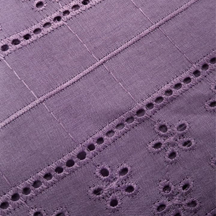Dark Lavender Shade Embroidered Cotton Hakoba Fabric