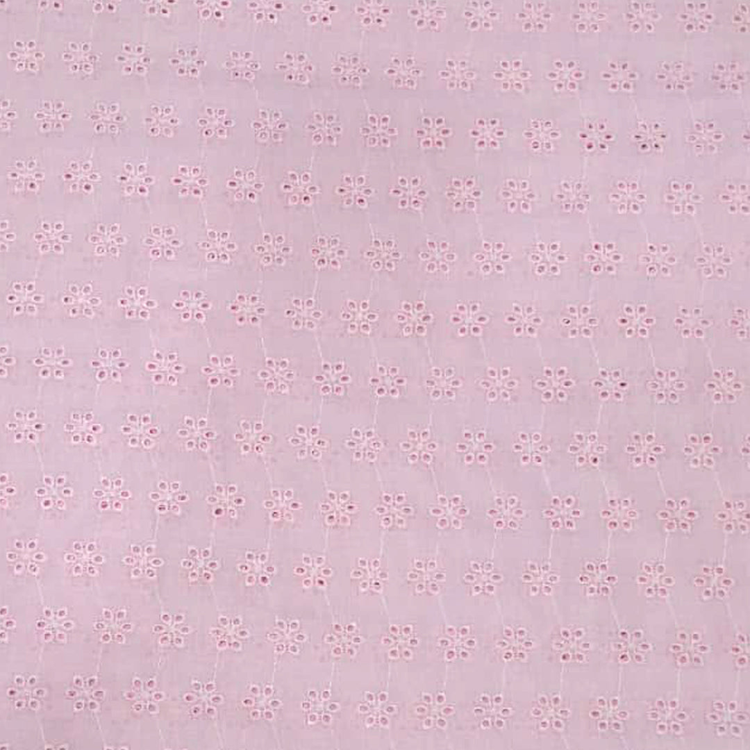 Light Pink Shade Embroidered Cotton Heavy Hakoba Fabric