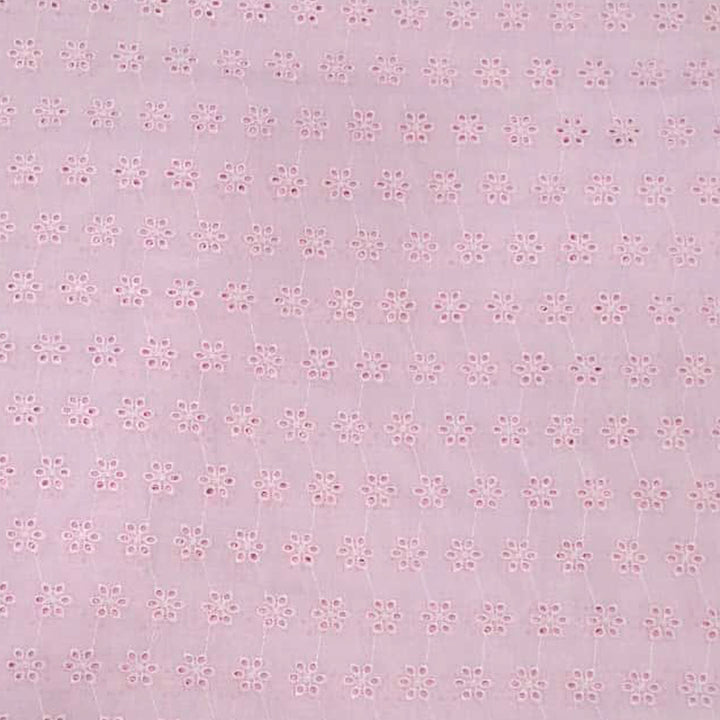 Light Pink Shade Embroidered Cotton Heavy Hakoba Fabric