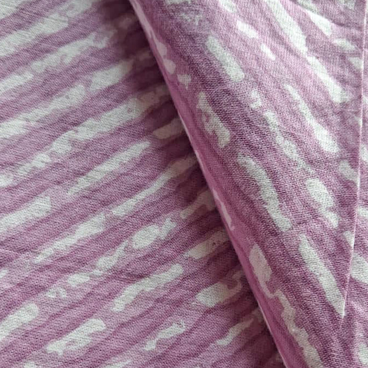 Purple with white Printed Cotton Fabric