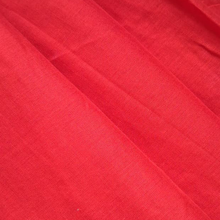 Red Mul-Mul Plain Cotton Fabric