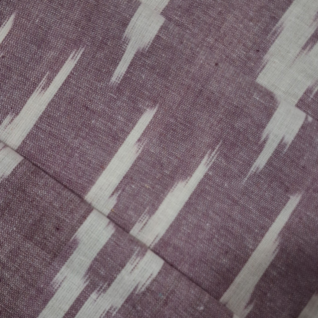 Dark Lavender Shade Striped Unstitched Ikkat Fabric