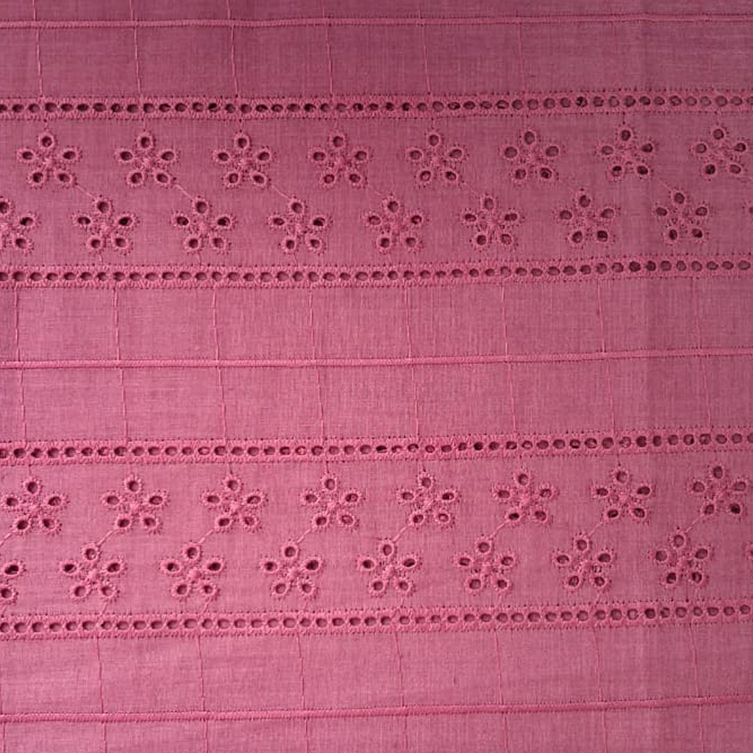 Brown Shade Embroidered Cotton Hakoba Fabric