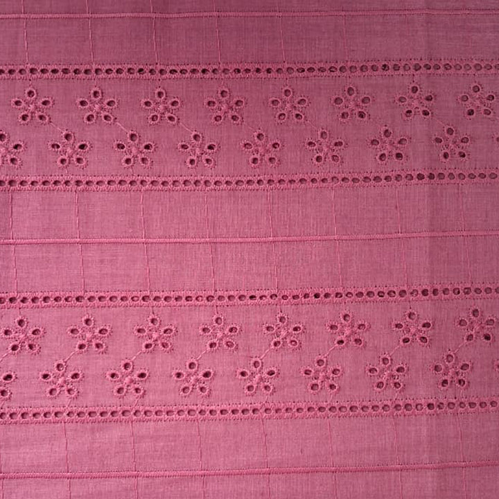 Brown Shade Embroidered Cotton Hakoba Fabric