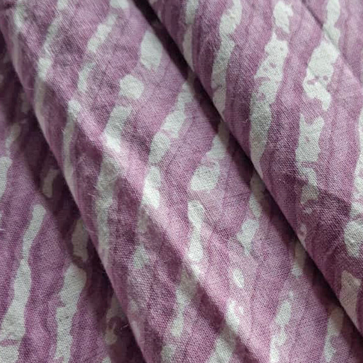 Purple with white Printed Cotton Fabric