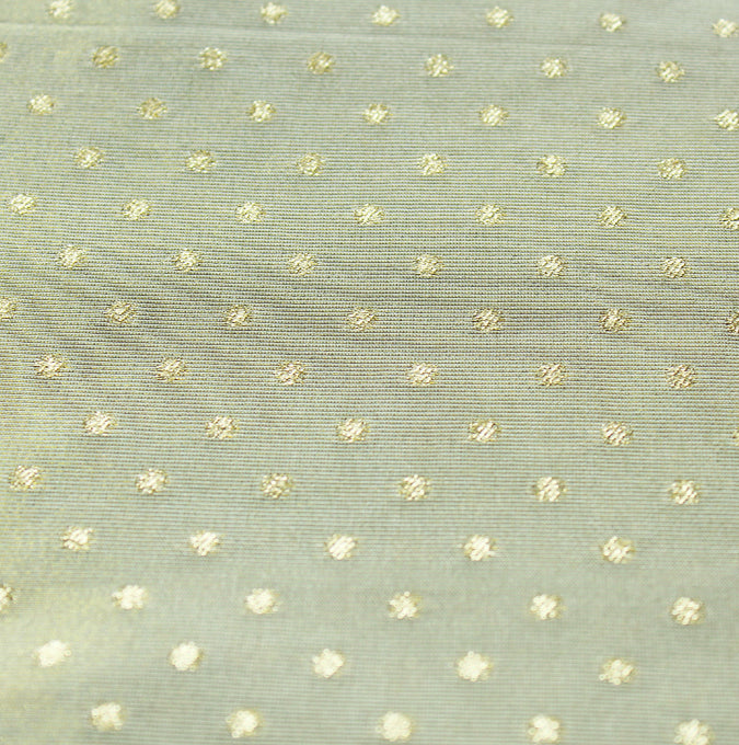 Cream-Gold Dot Weave Dyeable Unstitched Fabric