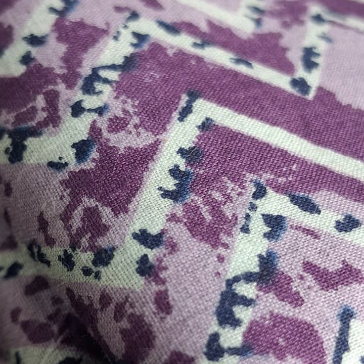 Lavender with white Printed Cotton Fabric