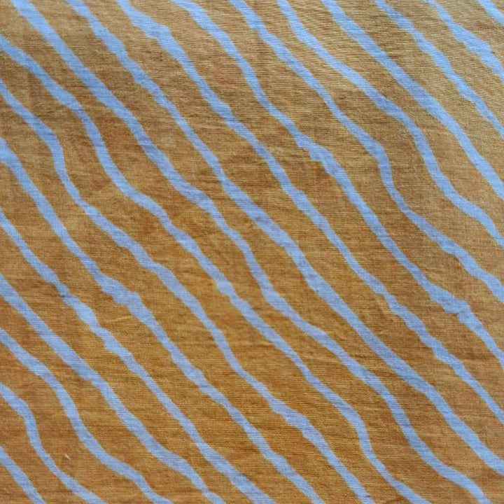 Yellow with white Printed Cotton Fabric