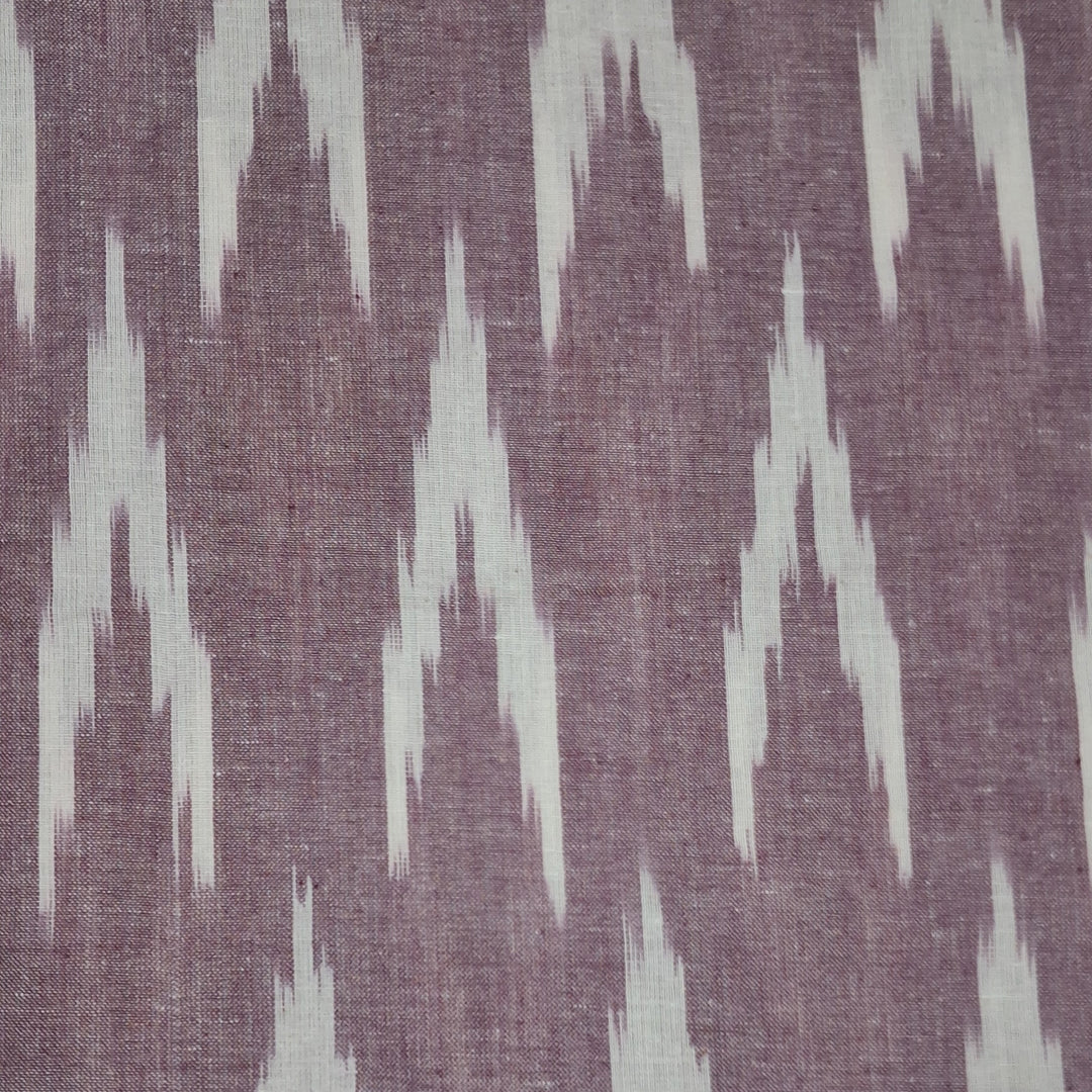 Dark Lavender Shade Striped Unstitched Ikkat Fabric