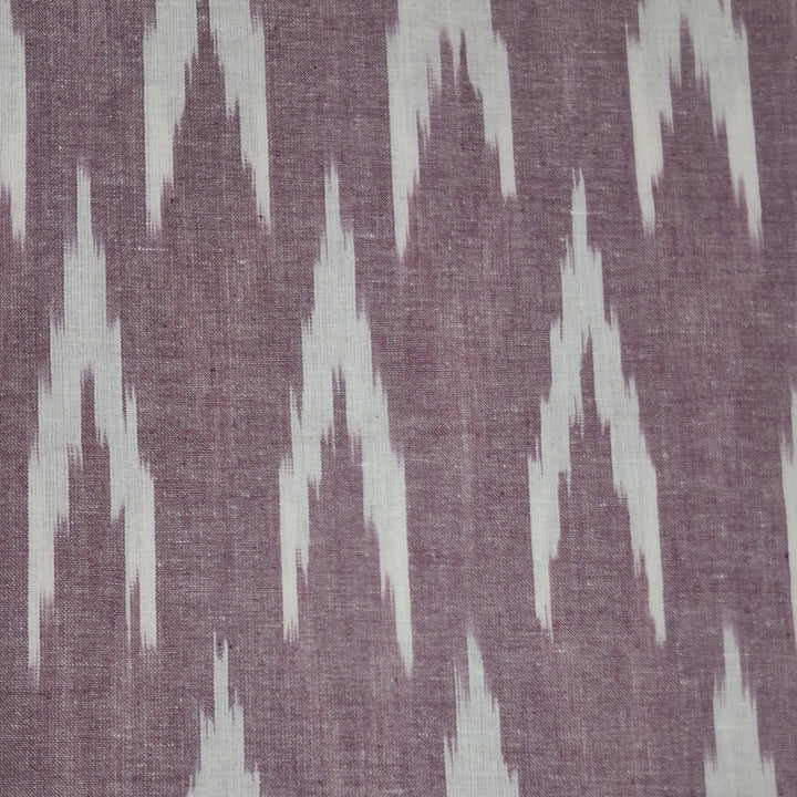 Dark Lavender Shade Striped Unstitched Ikkat Fabric