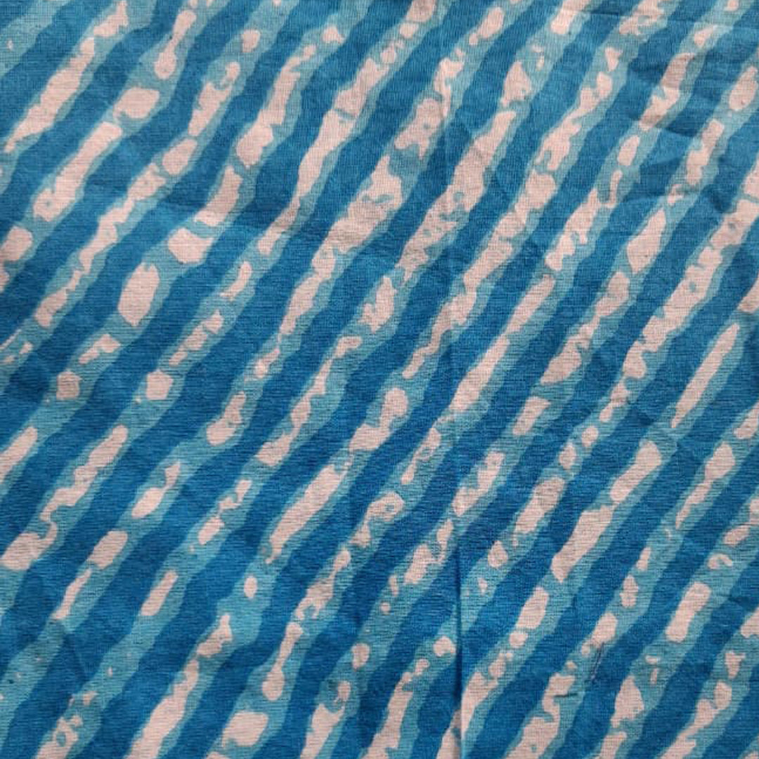 Blue with white shade Printed Cotton Fabric