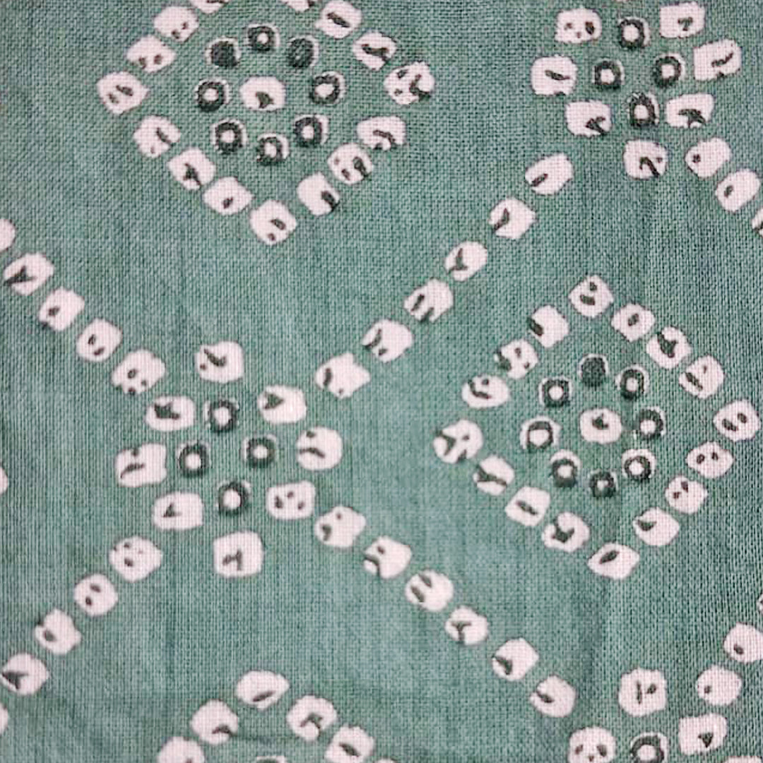 Pista green with white shade Printed Cotton Fabric