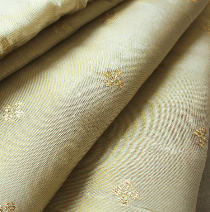 Cream-Golden Zari Buti
