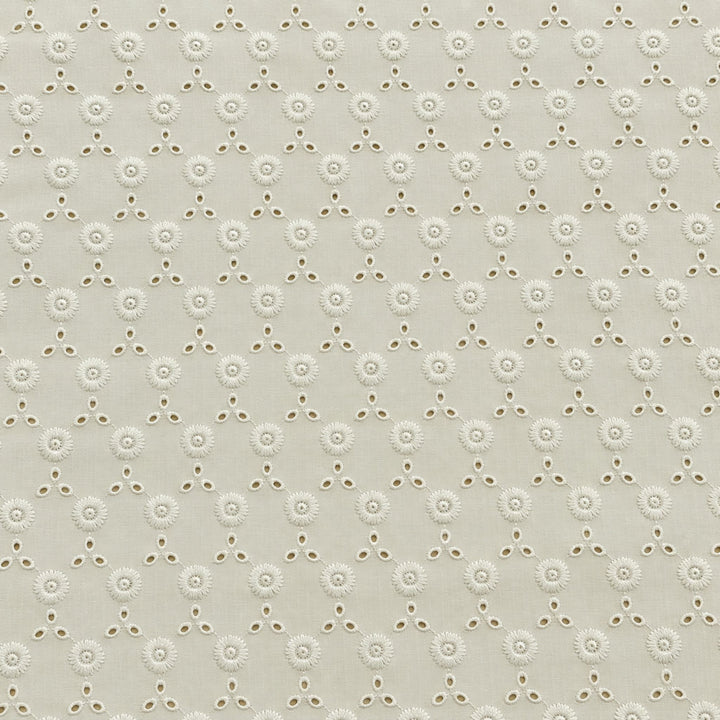 Cream Hakoba Fabric | Embroidered Cotton for Kurtis, Dresses & Blouses
