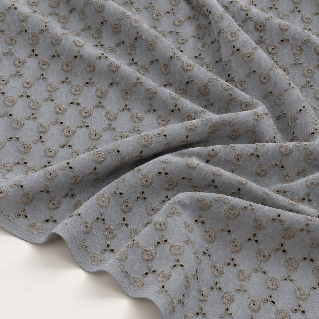 Navy Blue Hakoba Fabric | Embroidered Cotton for Kurtis, Dresses & Blouses