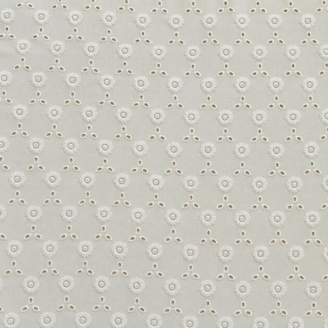 White Hakoba Fabric | Embroidered Cotton for Kurtis, Dresses & Blouses