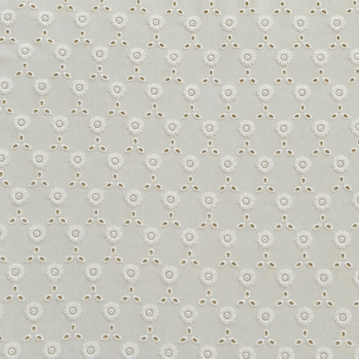 White Hakoba Fabric | Embroidered Cotton for Kurtis, Dresses & Blouses