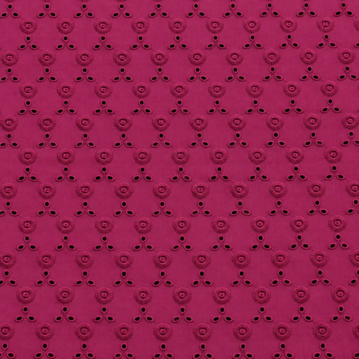 Wine Hakoba Fabric | Embroidered Cotton for Kurtis, Dresses & Blouses