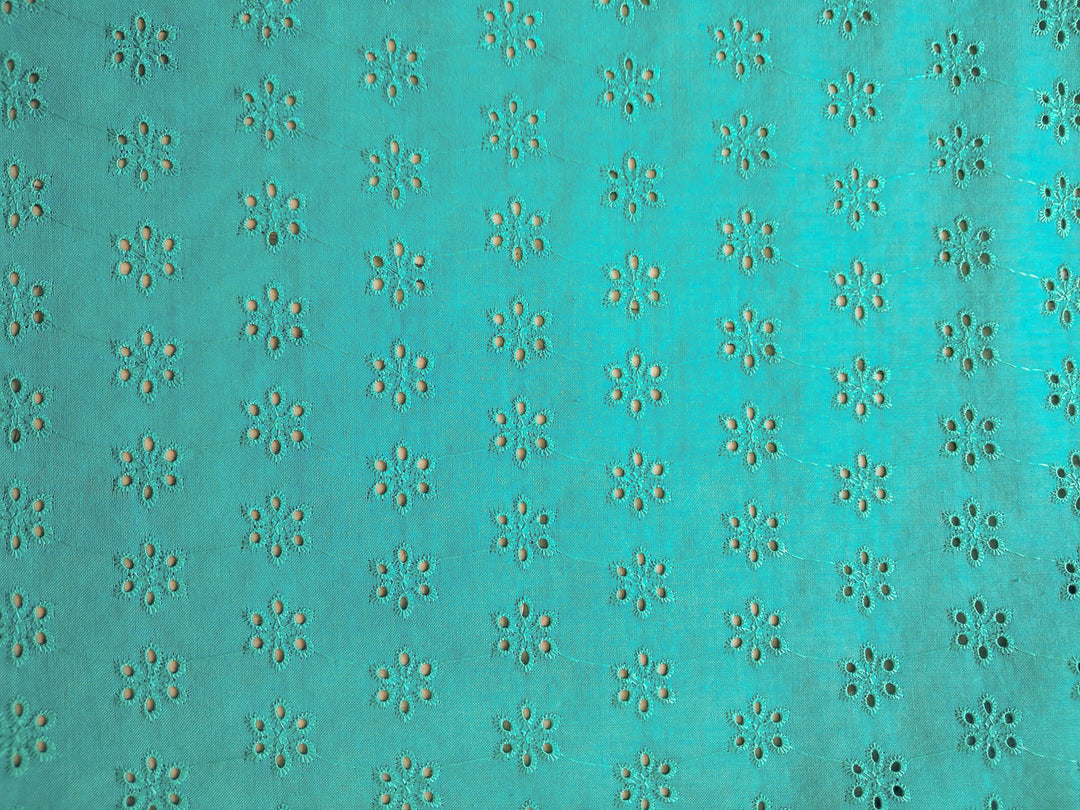 Rama Green Shade Embroidered Cotton Heavy Hakoba Fabric