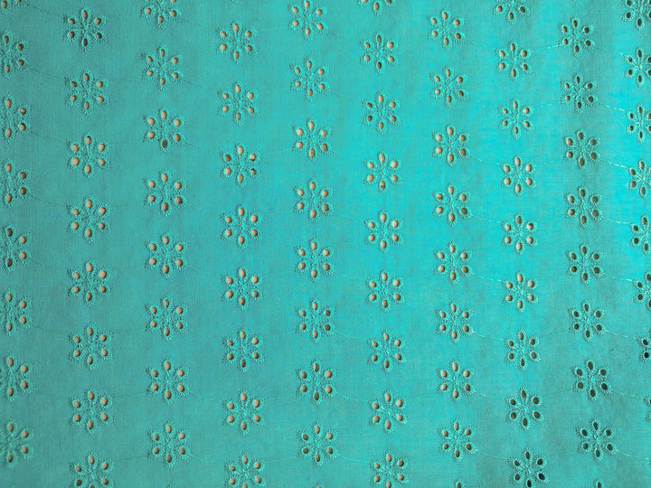 Rama Green Shade Embroidered Cotton Heavy Hakoba Fabric