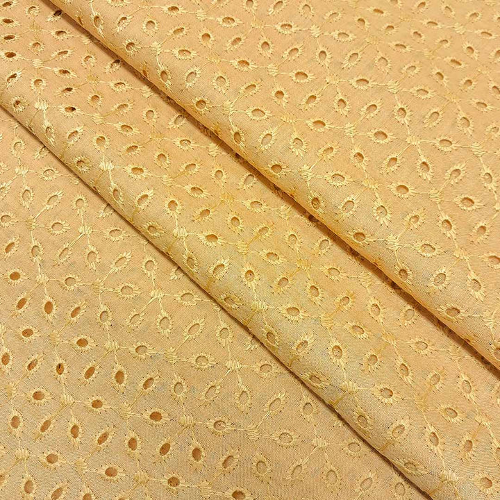 Beige Shade Premium Embroidered Cotton Hakoba Fabric