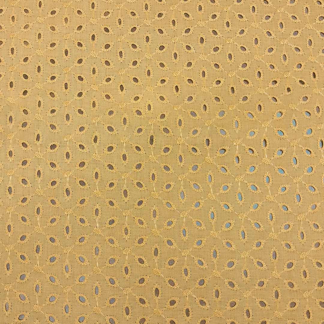 Beige Shade Premium Embroidered Cotton Hakoba Fabric
