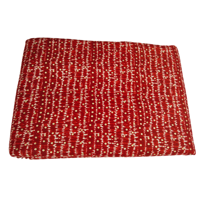 Red Polka Dot Rayon Foil Printed Fabric