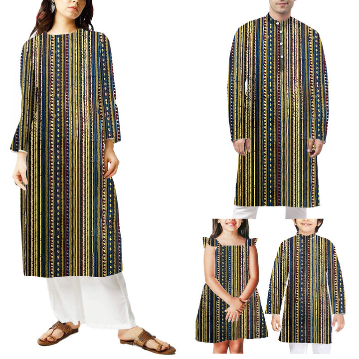 Multi Colour Stripe Printed Cotton Fabric