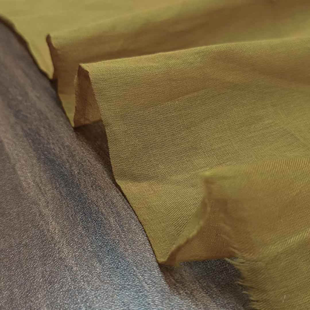 Soft Mustard Yellow Mulmul Plain Cotton Fabric from Fabrics@StudioLCX