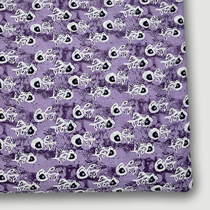 Purple Shades Floral Printed Cotton Fabric