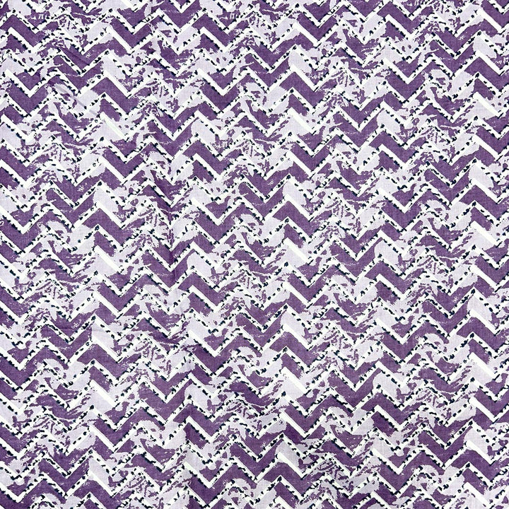 Purple Shades Chevron Printed Cotton Fabric