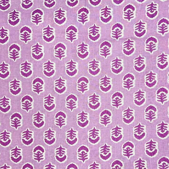 Lavender Shades Floral Printed Cotton Fabric