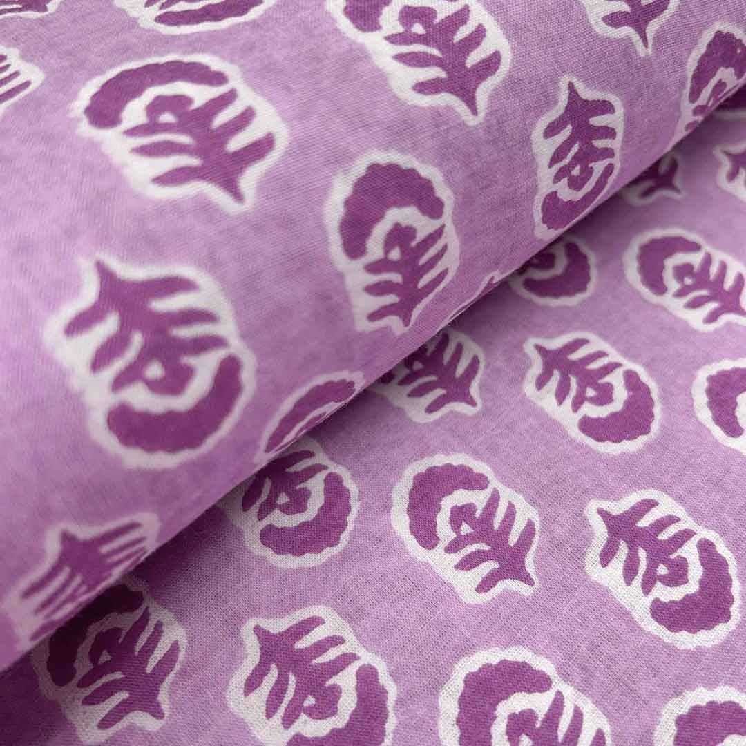 Lavender Shades Floral Printed Cotton Fabric