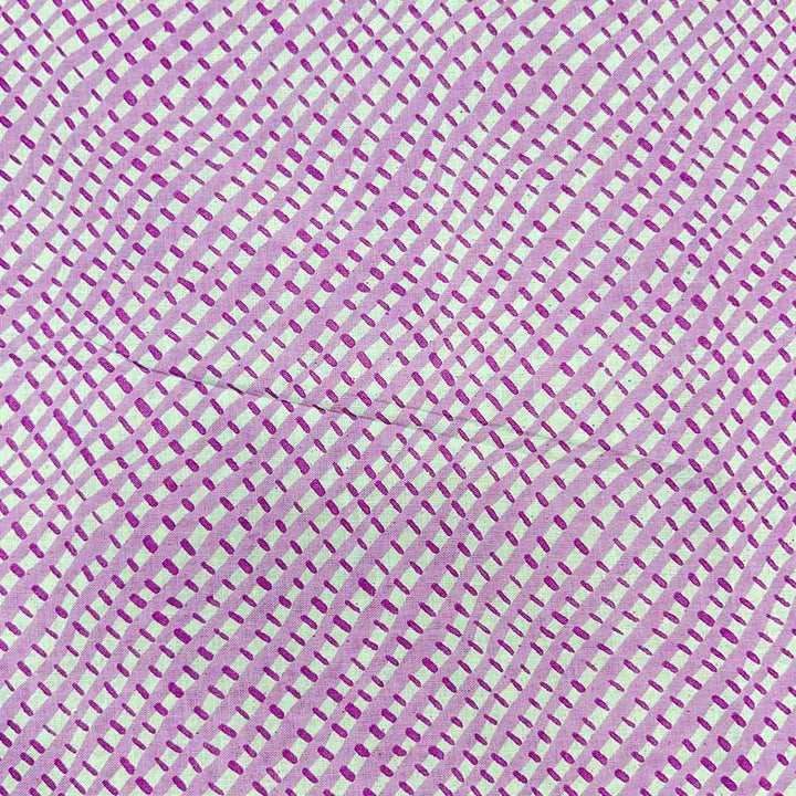 Lavender Shades Stripes Printed Cotton Fabric