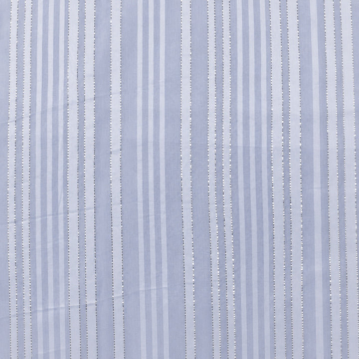 Grey Stripes Printed Georgette Fabric