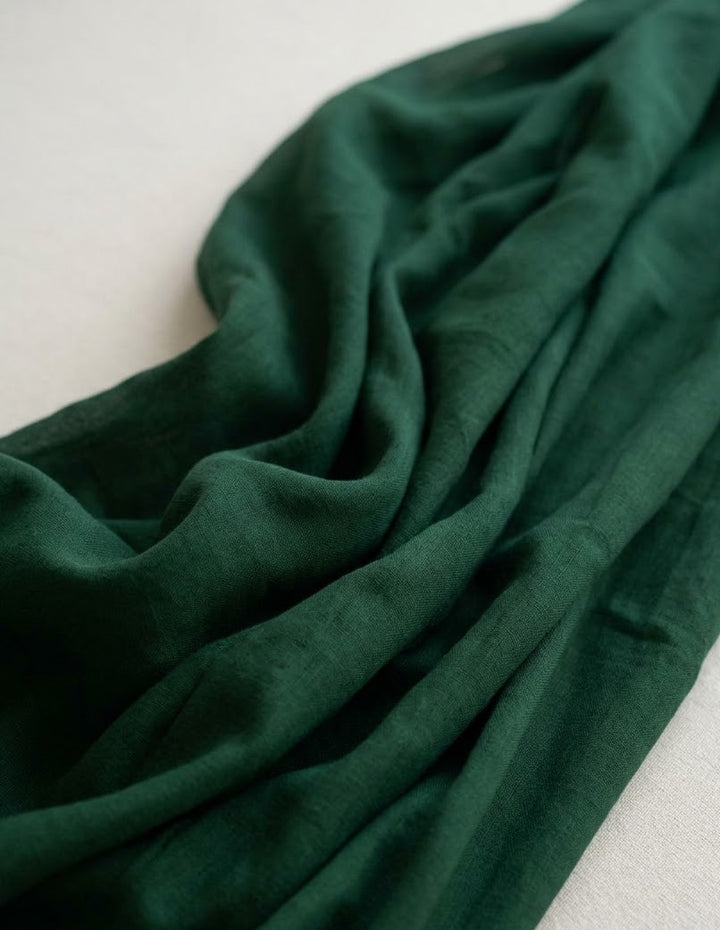 Bottle Green Mul-Mul Plain Cotton Fabric