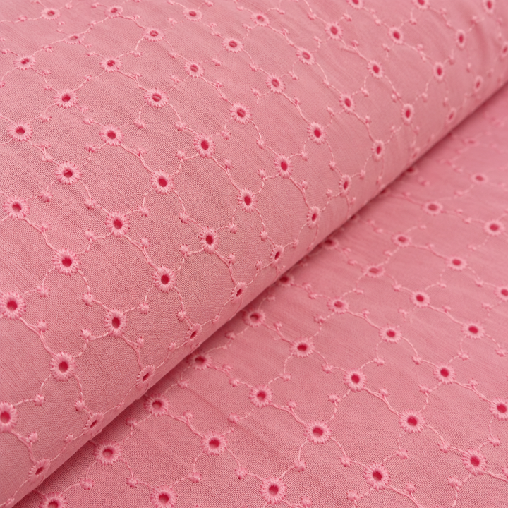 Light Pink Shade Embroidered Cotton Heavy Hakoba Fabric