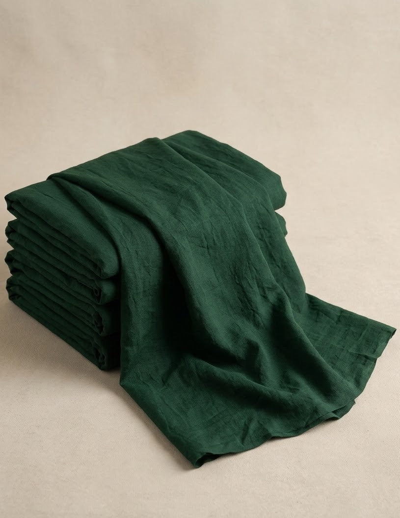 Bottle Green Mul-Mul Plain Cotton Fabric
