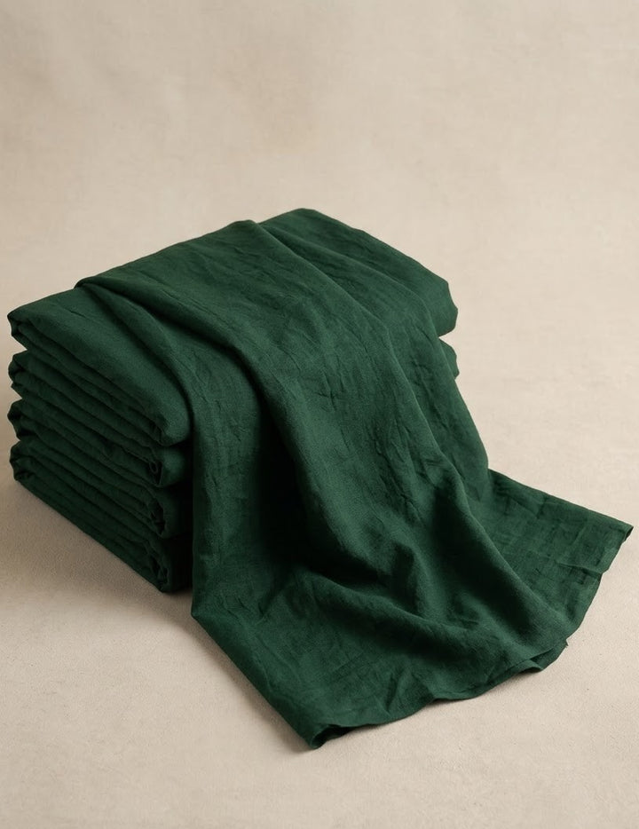 Bottle Green Mul-Mul Plain Cotton Fabric